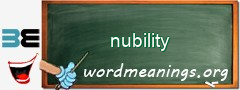 WordMeaning blackboard for nubility